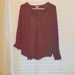 EUC Lucky Brand Women's Burgundy long sleeve top, Size L, $15